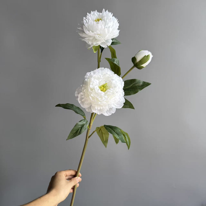 Lifelike Silk Peony Stem, 30" Tall Faux Peonies, Realistic Artificial Flowers for Wedding Bouquets, DIY Centerpieces, Home Decor Vase Filler