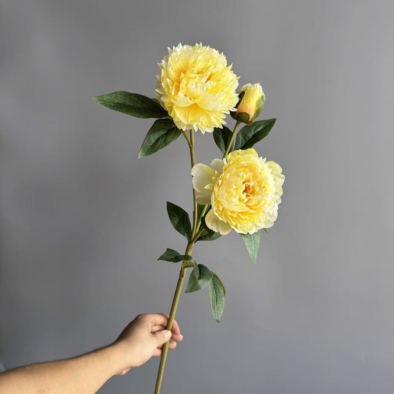 Lifelike Silk Peony Stem, 30" Tall Faux Peonies, Realistic Artificial Flowers for Wedding Bouquets, DIY Centerpieces, Home Decor Vase Filler