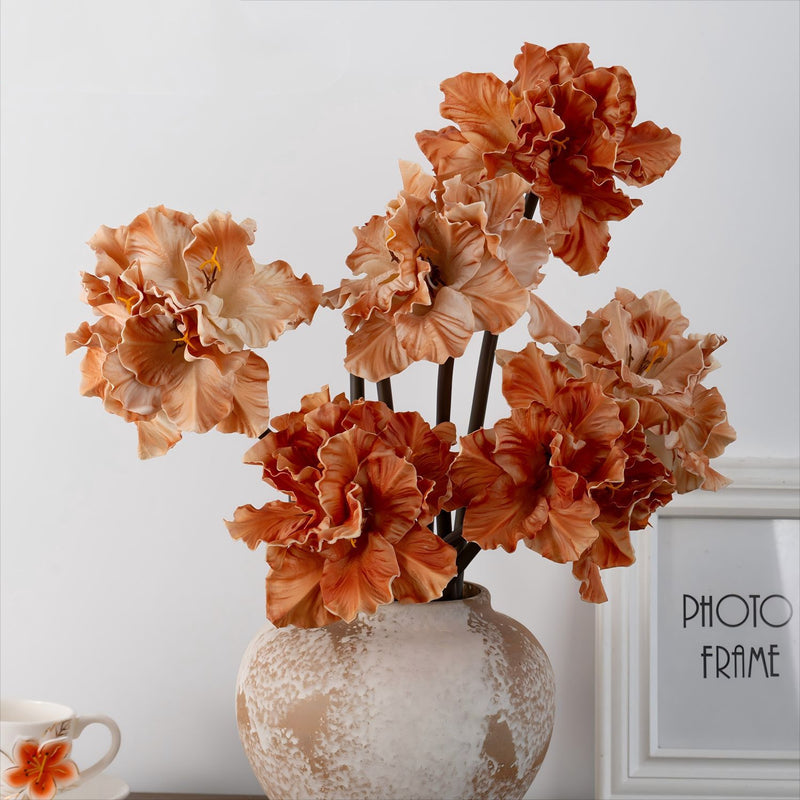 Real Touch Gladiolus Stem, 29" Tall Faux Flower, Autumn Floral for Wedding Bouquets, DIY Centerpieces, Fall Home Decor Vase Filler