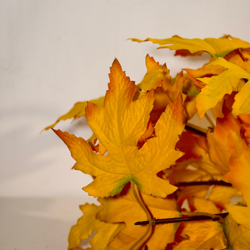 Rich Autumn Maple Leaf Stems, 3-Pack 14" Realistic Fall Branches for Thanksgiving Table Decor, Wedding Centerpieces, Cozy Home Accent