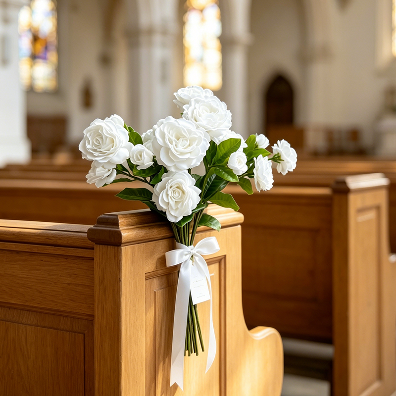 Real Touch White Gardenia Stem, 22" Tall with 2 Large Blooms, Lifelike Faux Flowers for Wedding Bouquets, Centerpieces, and Elegant Home Decor