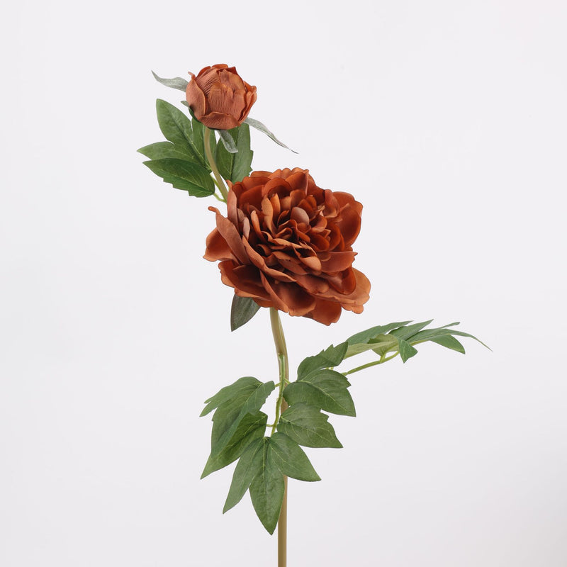 Large Real Touch Peony Stem, 29 Inch Tall Faux Flower, Moody Autumn Hues for Romantic Wedding Centerpieces, DIY Bouquets & Home Decor