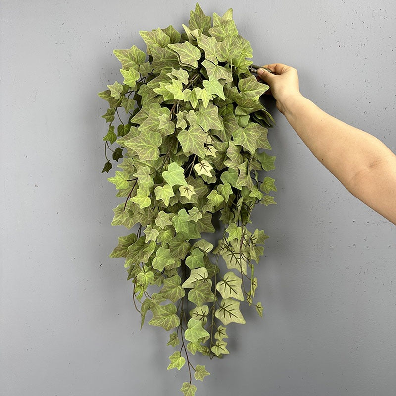 2-Pack Artificial Autumn Ivy Garland, 29" Faux Hanging Vines, Realistic Trailing Greenery in Gradient Coffee & Green for Wall, Wedding & Home Decor