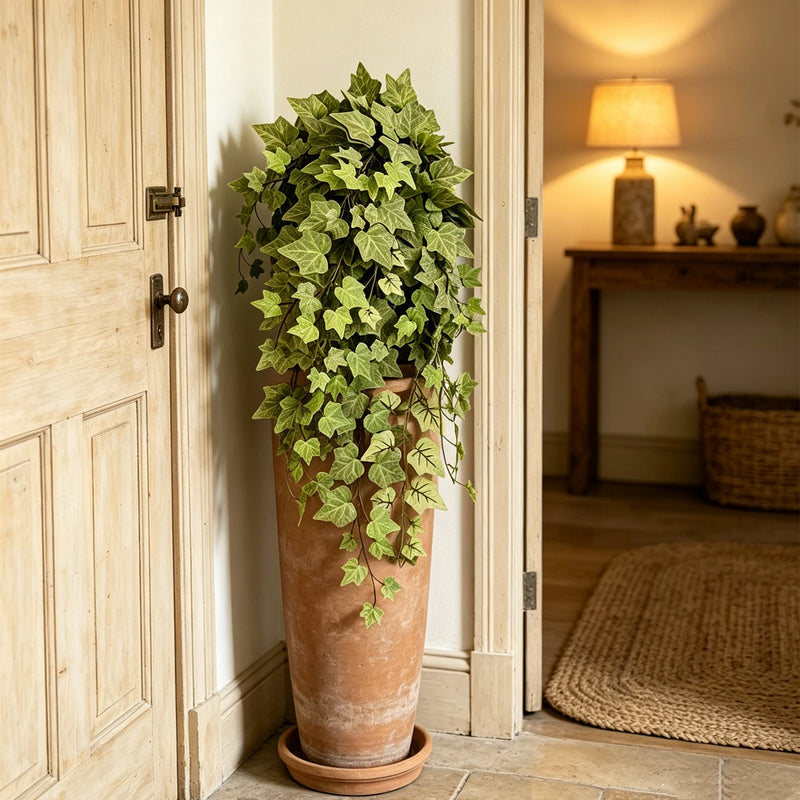 2-Pack Artificial Autumn Ivy Garland, 29" Faux Hanging Vines, Realistic Trailing Greenery in Gradient Coffee & Green for Wall, Wedding & Home Decor