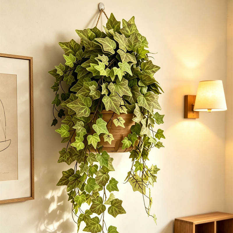 2-Pack Artificial Autumn Ivy Garland, 29" Faux Hanging Vines, Realistic Trailing Greenery in Gradient Coffee & Green for Wall, Wedding & Home Decor