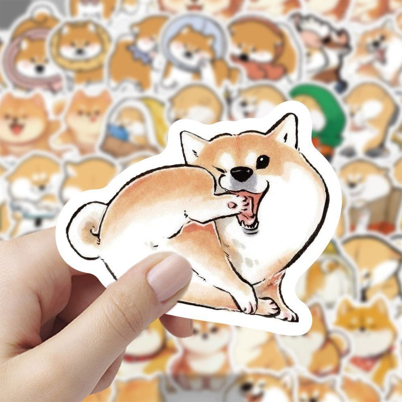 Cute Shiba Inu Dog Stickers Set of 60, Waterproof Cartoon Pet Decals, Perfect for DIY Projects, Journals, Wedding Decor, Gift Wrapping