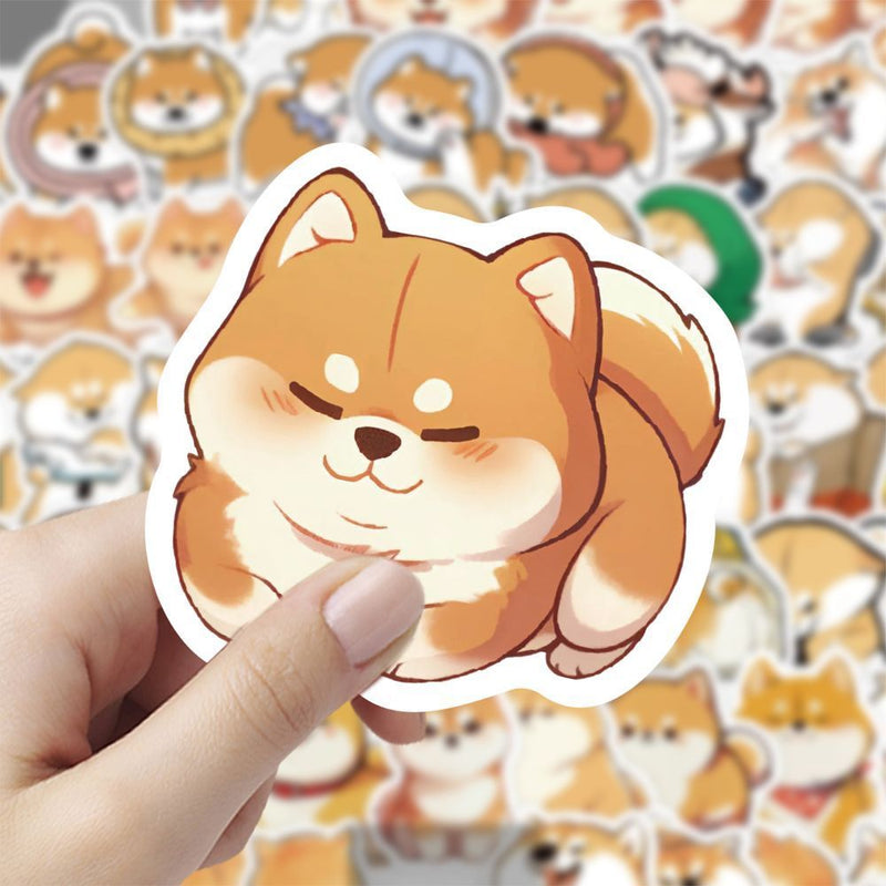 Cute Shiba Inu Dog Stickers Set of 60, Waterproof Cartoon Pet Decals, Perfect for DIY Projects, Journals, Wedding Decor, Gift Wrapping