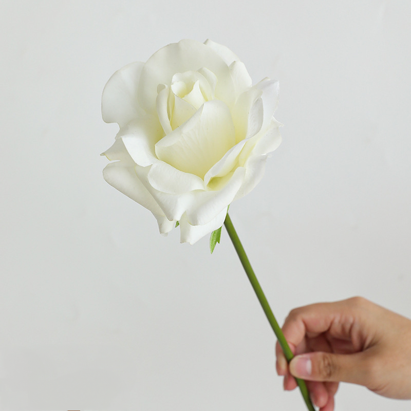 14" Real Touch Rose Stem, Lifelike Single Artificial Rose with Dewy Feel, for DIY Wedding Bouquets, Centerpieces & Home Decor