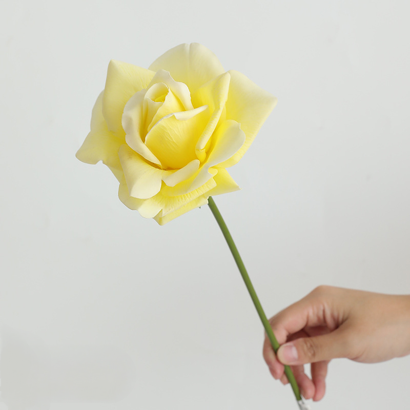 14" Real Touch Rose Stem, Lifelike Single Artificial Rose with Dewy Feel, for DIY Wedding Bouquets, Centerpieces & Home Decor