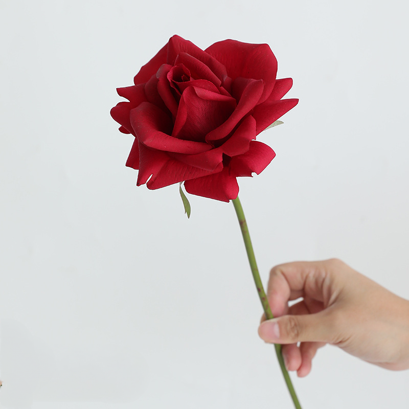 14" Real Touch Rose Stem, Lifelike Single Artificial Rose with Dewy Feel, for DIY Wedding Bouquets, Centerpieces & Home Decor
