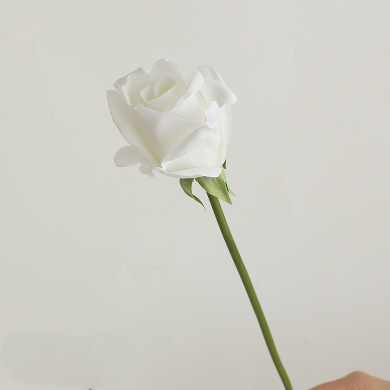 14" Real Touch Rose Stem, Lifelike Single Artificial Rose with Dewy Feel, for DIY Wedding Bouquets, Centerpieces & Home Decor