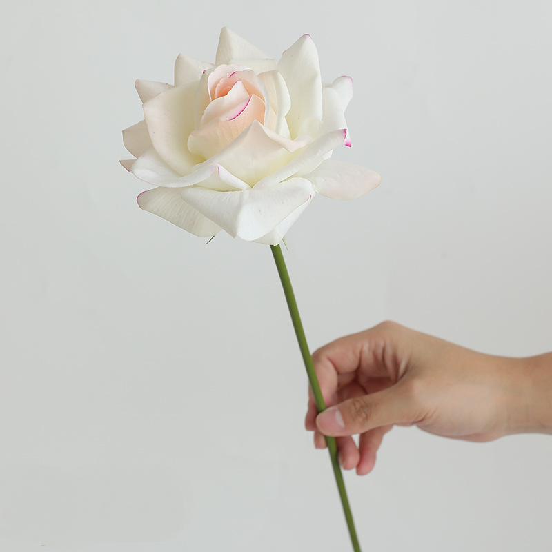 14" Real Touch Rose Stem, Lifelike Single Artificial Rose with Dewy Feel, for DIY Wedding Bouquets, Centerpieces & Home Decor