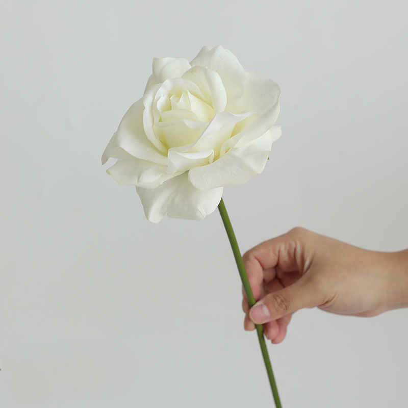 14" Real Touch Rose Stem, Lifelike Single Artificial Rose with Dewy Feel, for DIY Wedding Bouquets, Centerpieces & Home Decor
