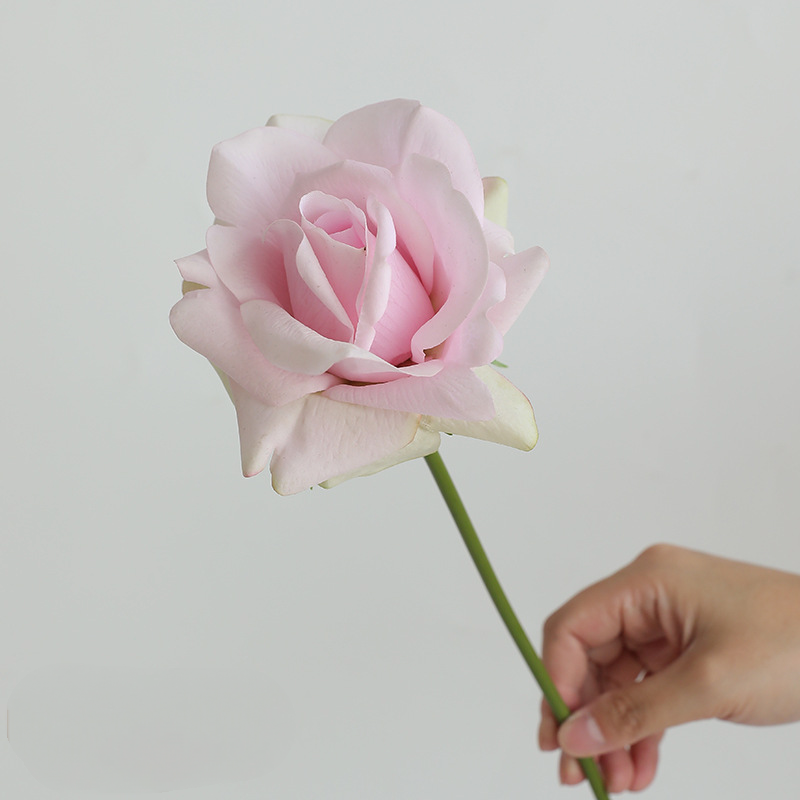 14" Real Touch Rose Stem, Lifelike Single Artificial Rose with Dewy Feel, for DIY Wedding Bouquets, Centerpieces & Home Decor
