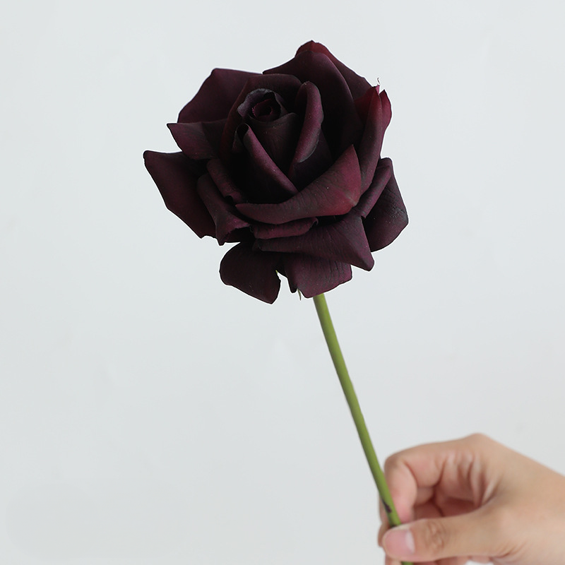 14" Real Touch Rose Stem, Lifelike Single Artificial Rose with Dewy Feel, for DIY Wedding Bouquets, Centerpieces & Home Decor