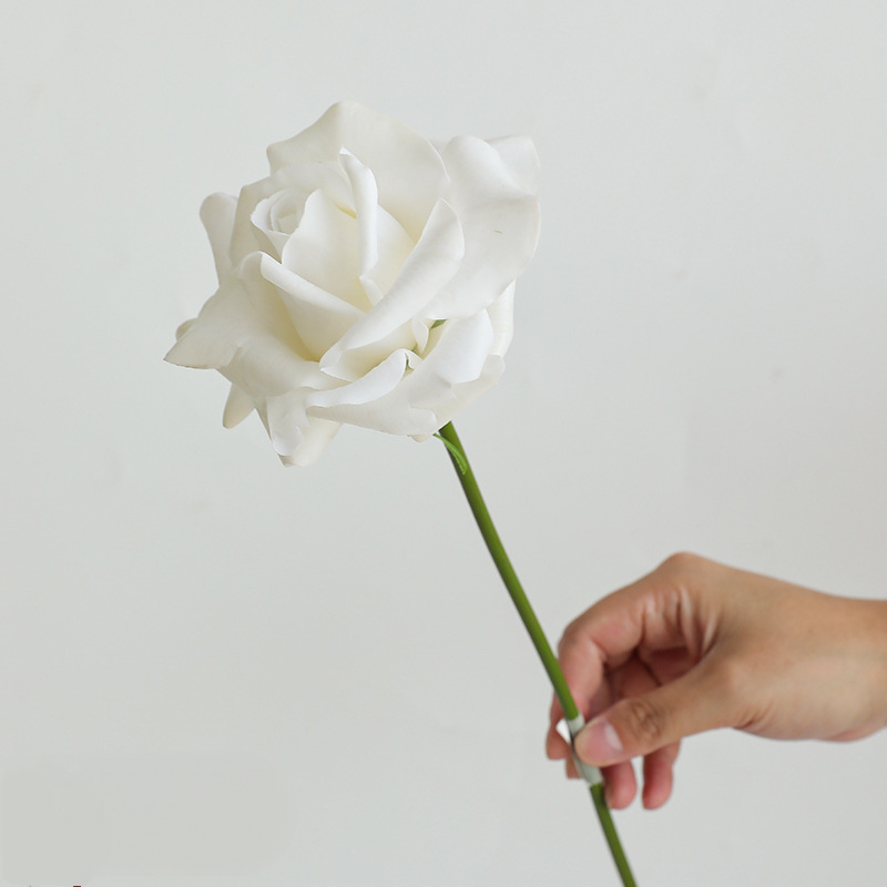 14" Real Touch Rose Stem, Lifelike Single Artificial Rose with Dewy Feel, for DIY Wedding Bouquets, Centerpieces & Home Decor