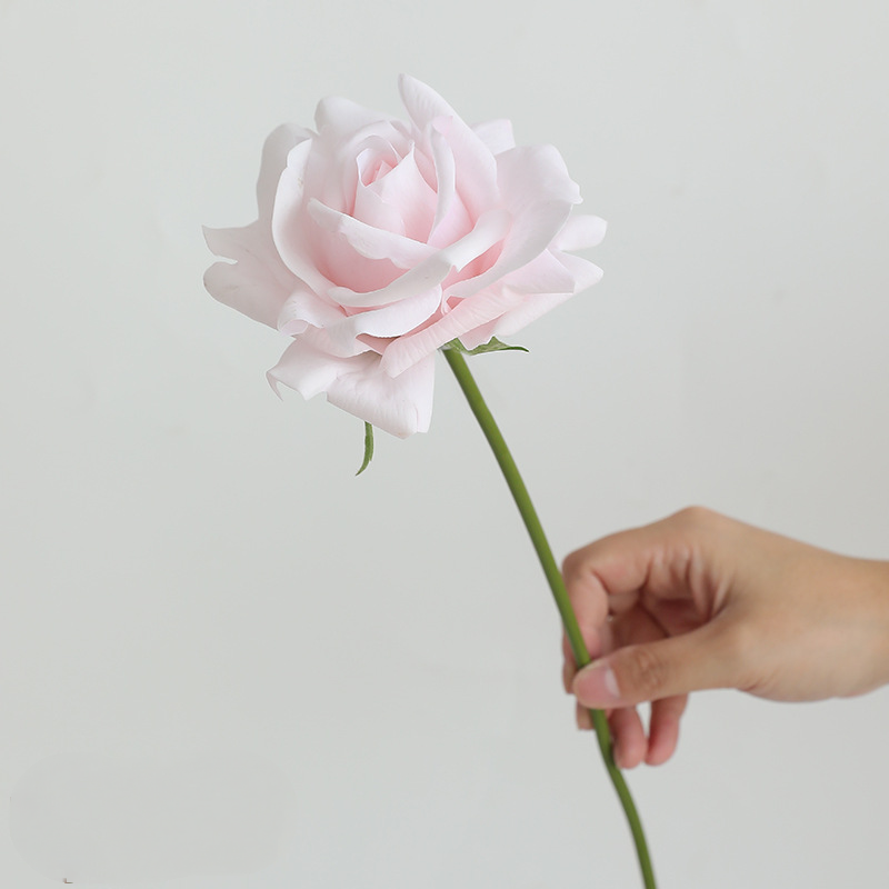 14" Real Touch Rose Stem, Lifelike Single Artificial Rose with Dewy Feel, for DIY Wedding Bouquets, Centerpieces & Home Decor