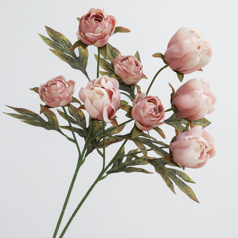 18" Faux Peony Branch in Dusty Rose Pink – Lifelike Silk Flower Stem for Home Decor, Wedding Centerpieces & Seasonal Arrangements