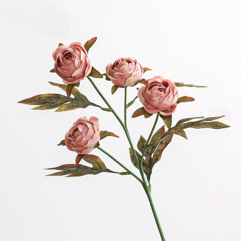 18" Faux Peony Branch in Dusty Rose Pink – Lifelike Silk Flower Stem for Home Decor, Wedding Centerpieces & Seasonal Arrangements