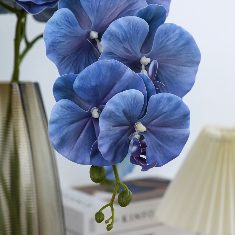 Realistic 40" Orchid Stems, Faux Flowers in Elegant White, Perfect for Home Decor, Weddings, and Events