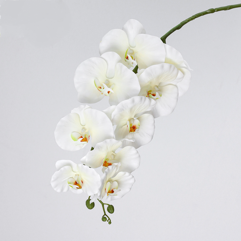 Realistic 40" Orchid Stems, Faux Flowers in Elegant White, Perfect for Home Decor, Weddings, and Events