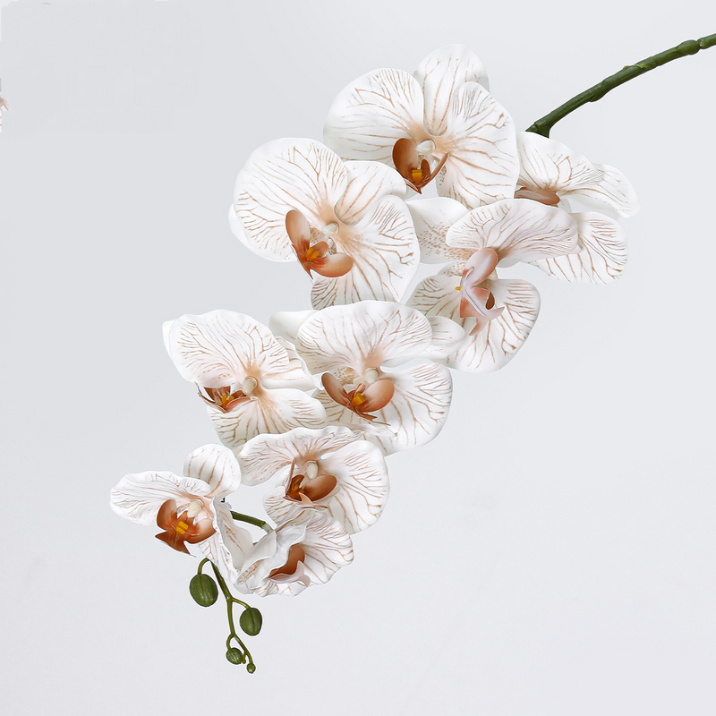 Realistic 40" Orchid Stems, Faux Flowers in Elegant White, Perfect for Home Decor, Weddings, and Events