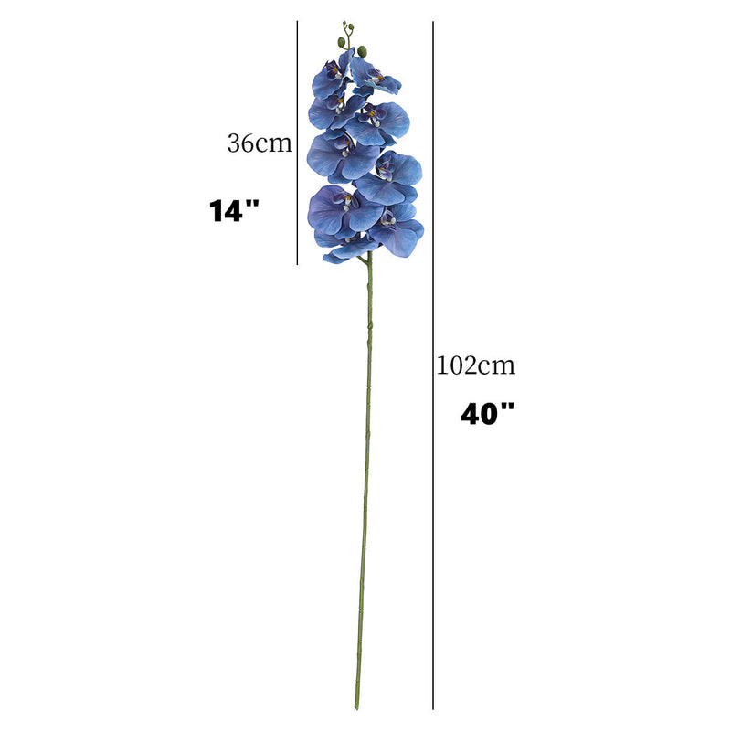 Realistic 40" Orchid Stems, Faux Flowers in Elegant White, Perfect for Home Decor, Weddings, and Events