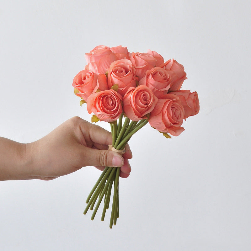 Small Silk Rose Bouquet Bundle, 9.5-Inch Lifelike Artificial Flowers, Perfect for DIY Wedding Bouquets, Centerpieces, & Romantic Home Decor