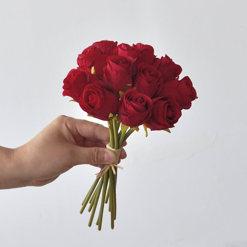Small Silk Rose Bouquet Bundle, 9.5-Inch Lifelike Artificial Flowers, Perfect for DIY Wedding Bouquets, Centerpieces, & Romantic Home Decor