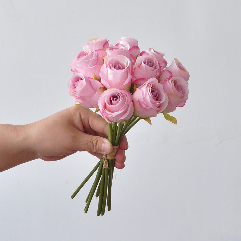 Small Silk Rose Bouquet Bundle, 9.5-Inch Lifelike Artificial Flowers, Perfect for DIY Wedding Bouquets, Centerpieces, & Romantic Home Decor