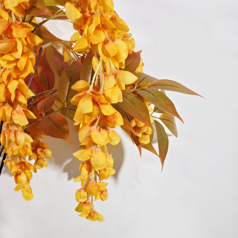22" Silk Wisteria Bouquet, Long Cascading Stems, Realistic Faux Hanging Flowers for Wedding Arch, Home Decor, DIY Floral Arrangements