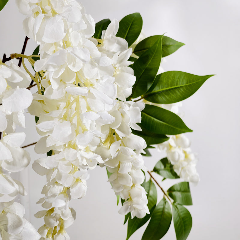 22" Silk Wisteria Bouquet, Long Cascading Stems, Realistic Faux Hanging Flowers for Wedding Arch, Home Decor, DIY Floral Arrangements