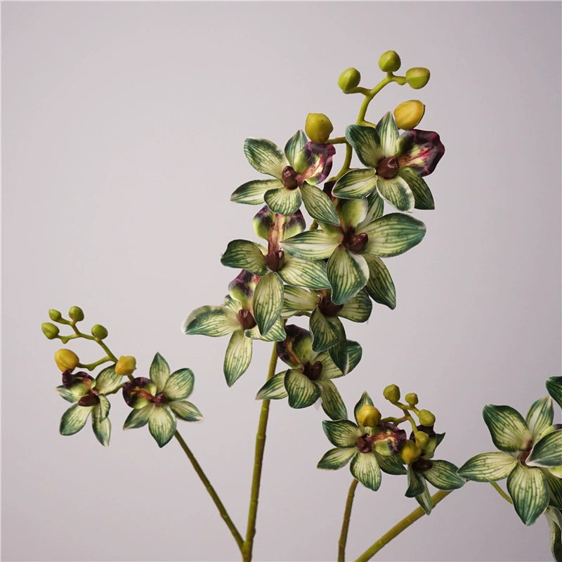 Real Touch Orchid Spray, 34" Tall Artificial Flower Stem, 9 Lifelike Blooms for DIY Wedding Bouquets, Centerpieces, Home Decor & Vase Arrangements