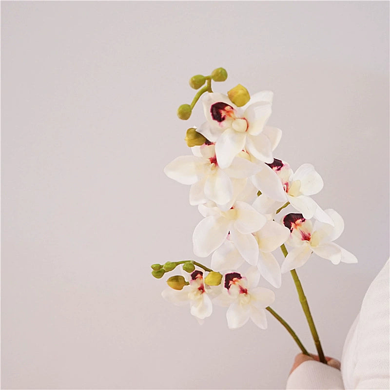 Real Touch Orchid Spray, 34" Tall Artificial Flower Stem, 9 Lifelike Blooms for DIY Wedding Bouquets, Centerpieces, Home Decor & Vase Arrangements