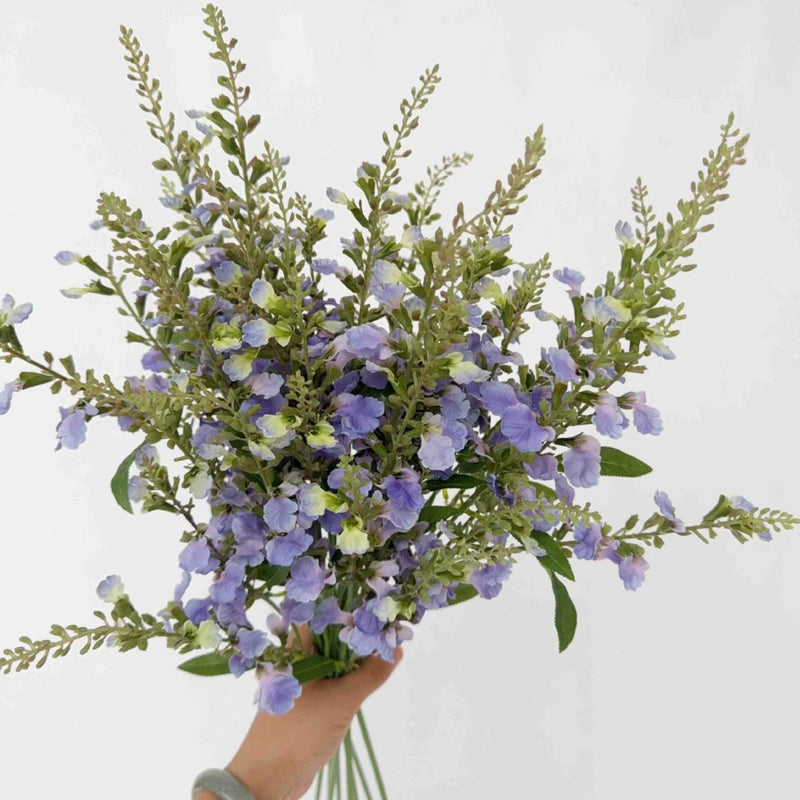 Tall Artificial Salvia Stem, 26" Realistic Faux Angelonia Wildflower Spray, Long Stem for Vase, Wedding Centerpieces, DIY Home Decor