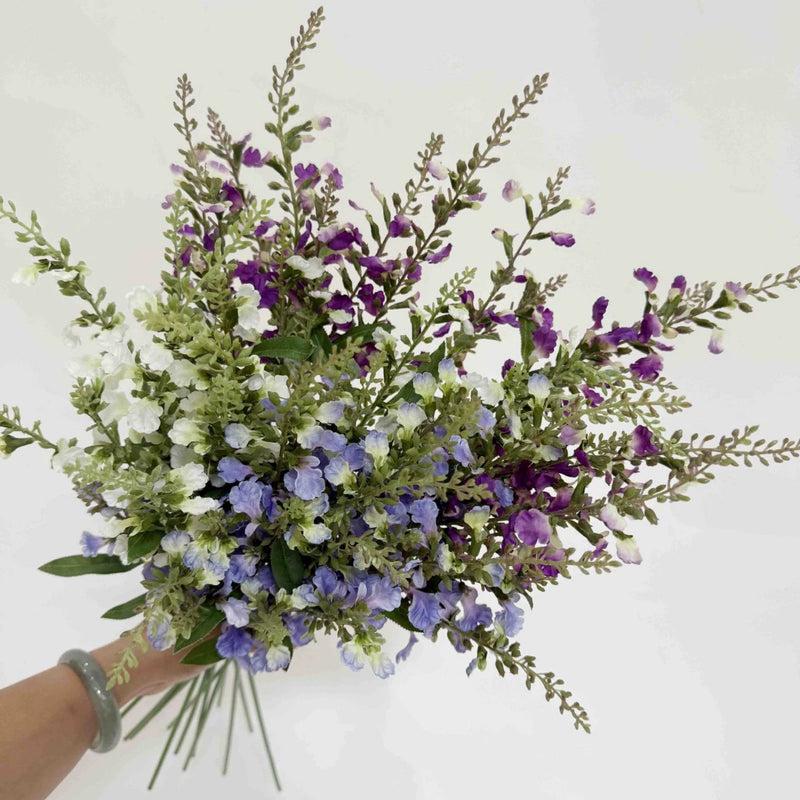 Tall Artificial Salvia Stem, 26" Realistic Faux Angelonia Wildflower Spray, Long Stem for Vase, Wedding Centerpieces, DIY Home Decor