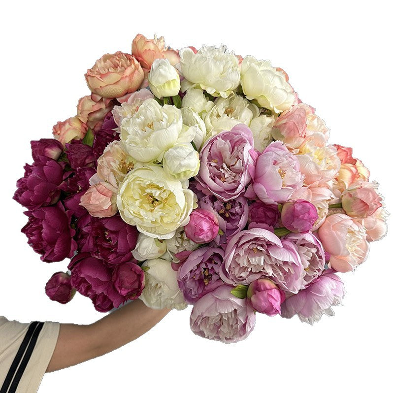 Large Peony Stems, Set of 2, 20" Realistic Faux Flowers with 2 Heads, Lush Artificial Peonies for Wedding Bouquets, DIY & Home Decor