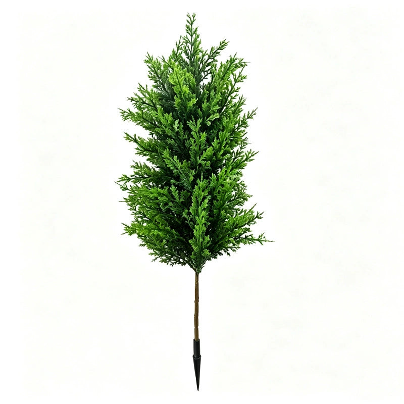 Faux Juniper Cypress Plant, 28" Tall Artificial Evergreen, Realistic Potted Greenery for Home Decor, Modern Wedding Accent, DIY Holiday Arrangements