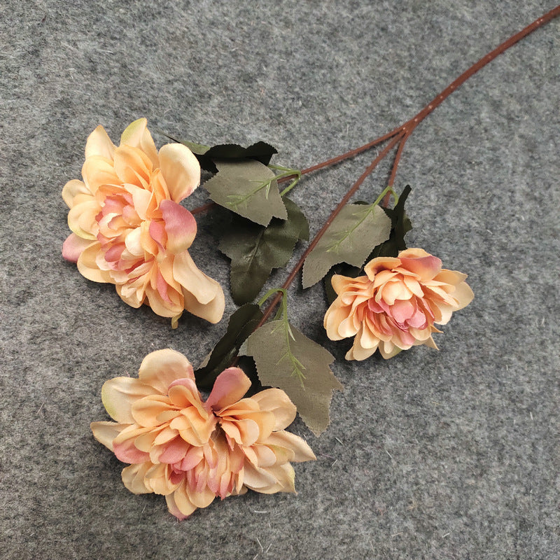 23" Silk Dahlia Daisy Stem, Large 3.5" Realistic Blooms, Faux Flowers for Wedding Bouquets, Centerpieces, Home Decor & DIY Floral