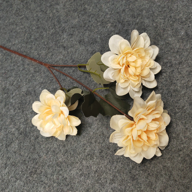 23" Silk Dahlia Daisy Stem, Large 3.5" Realistic Blooms, Faux Flowers for Wedding Bouquets, Centerpieces, Home Decor & DIY Floral