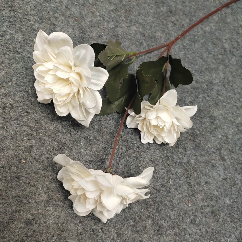 23" Silk Dahlia Daisy Stem, Large 3.5" Realistic Blooms, Faux Flowers for Wedding Bouquets, Centerpieces, Home Decor & DIY Floral