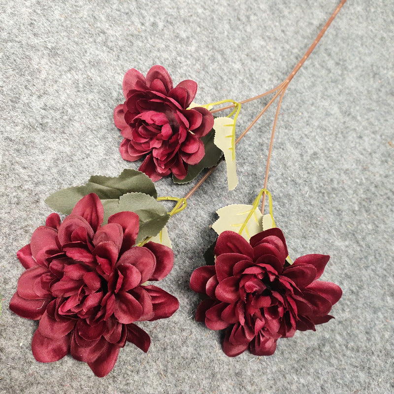 23" Silk Dahlia Daisy Stem, Large 3.5" Realistic Blooms, Faux Flowers for Wedding Bouquets, Centerpieces, Home Decor & DIY Floral