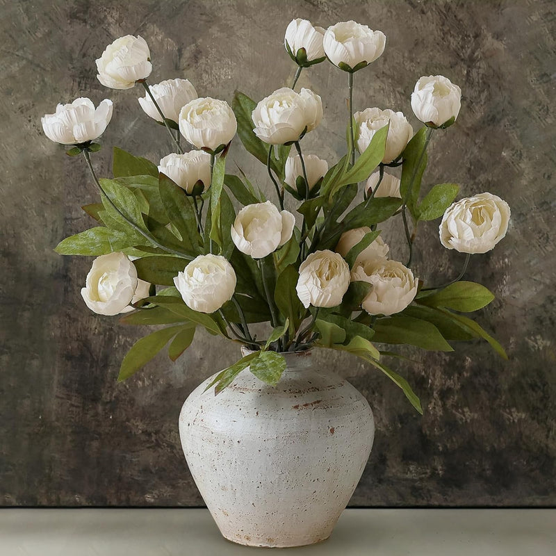 6 Pcs 27" Artificial Peony Flowers | Silk Floral Stems for Weddings & Home Decor