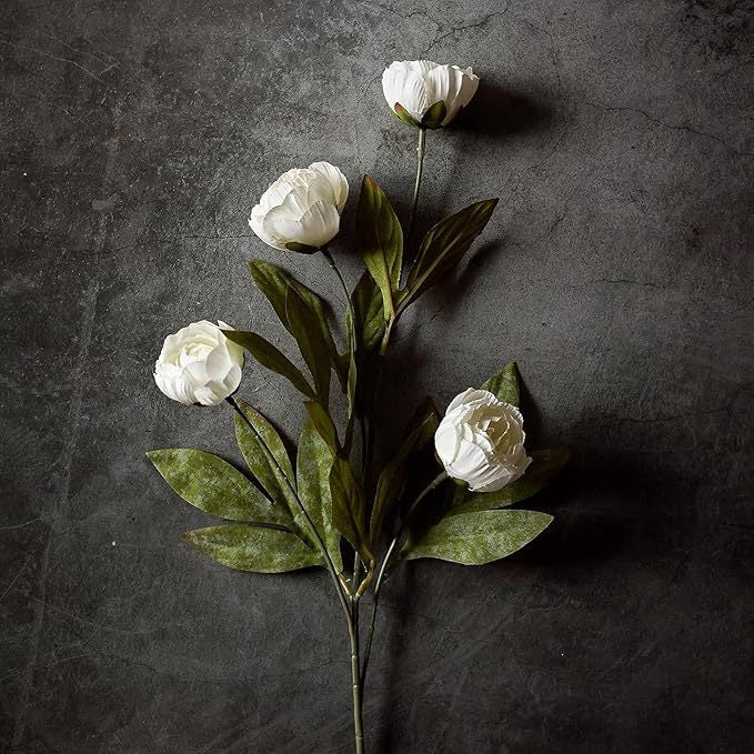 6 Pcs 27" Artificial Peony Flowers | Silk Floral Stems for Weddings & Home Decor
