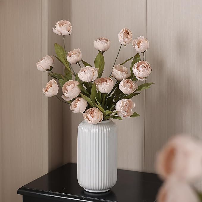 6 Pcs 27" Artificial Peony Flowers | Silk Floral Stems for Weddings & Home Decor