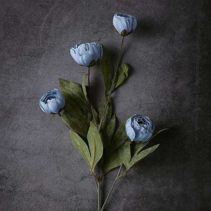 6 Pcs 27" Artificial Peony Flowers | Silk Floral Stems for Weddings & Home Decor