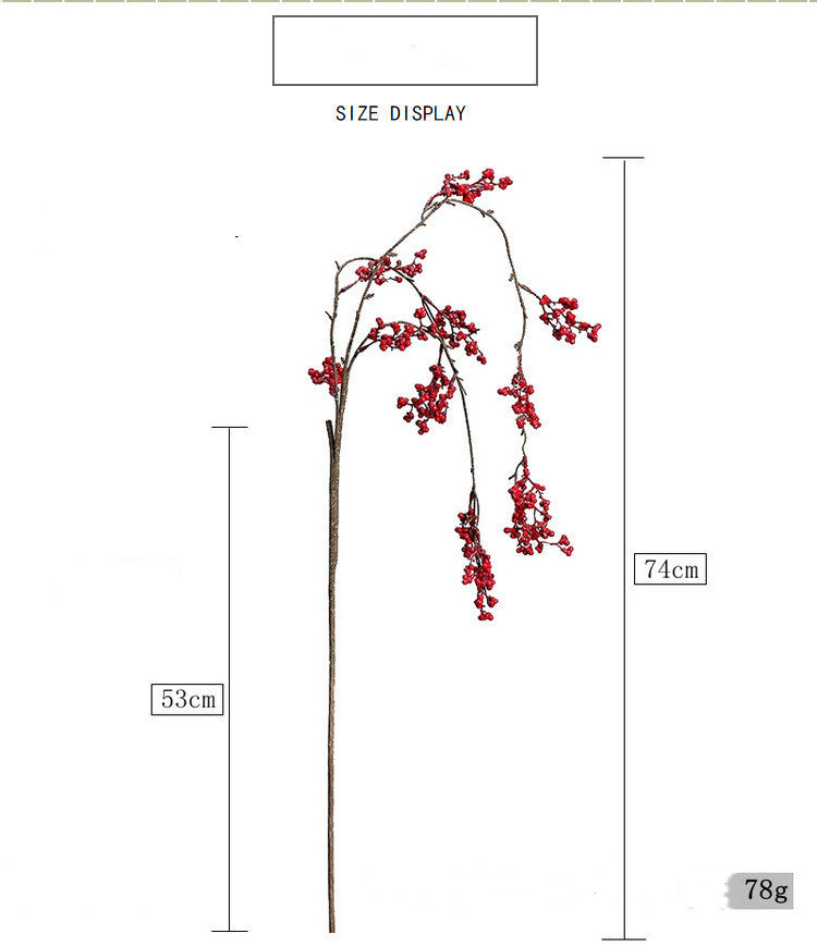 Hanging Red Berry Branch, Realistic Trailing Faux Berries for Christmas Decor, Winter Holiday Mantle, Wedding Arch & DIY Floral Arrangements