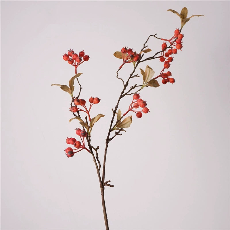 Faux Dried Berry Stem, 37" Tall Sculptural Branch, Realistic Berries for Vase Filler, Minimalist Home Decor, Nordic Wedding Floral