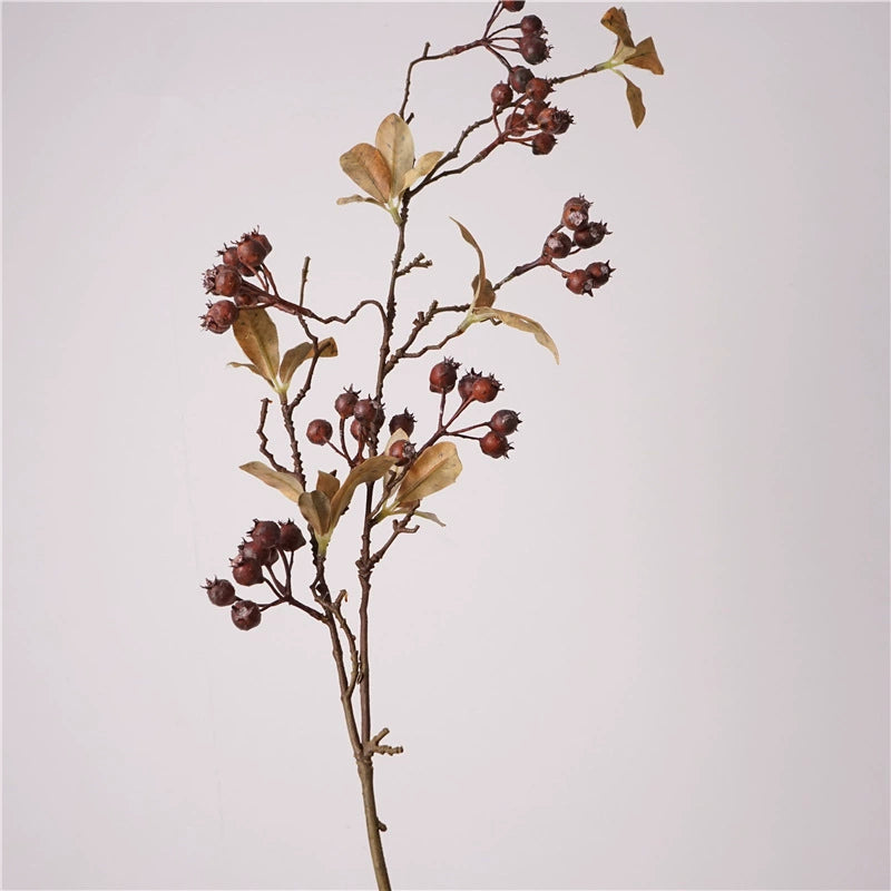 Faux Dried Berry Stem, 37" Tall Sculptural Branch, Realistic Berries for Vase Filler, Minimalist Home Decor, Nordic Wedding Floral
