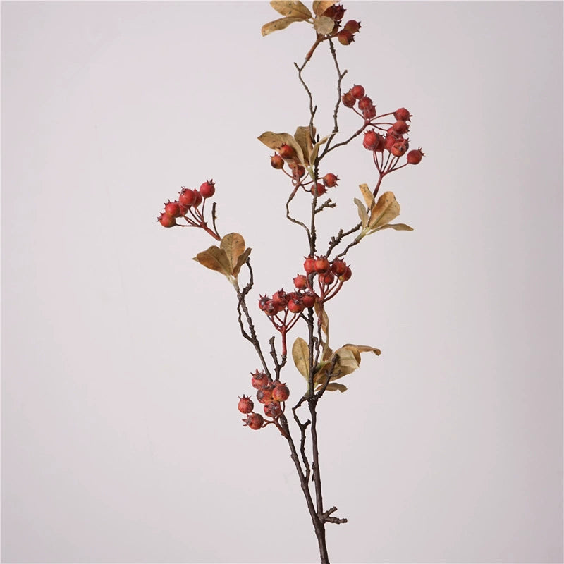 Faux Dried Berry Stem, 37" Tall Sculptural Branch, Realistic Berries for Vase Filler, Minimalist Home Decor, Nordic Wedding Floral